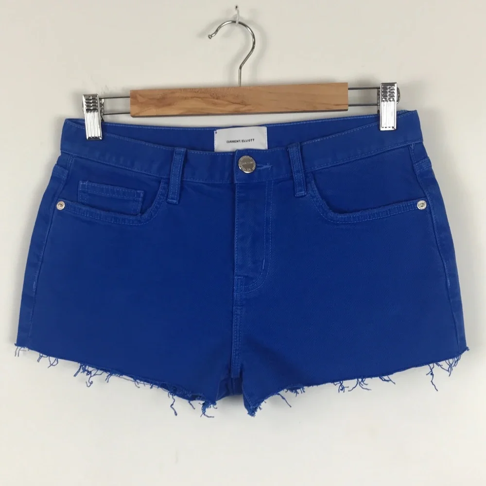 NWT Current/Elliott Boyfriend Short in Nautical Blue Size 24 - Picture 6 of 8
